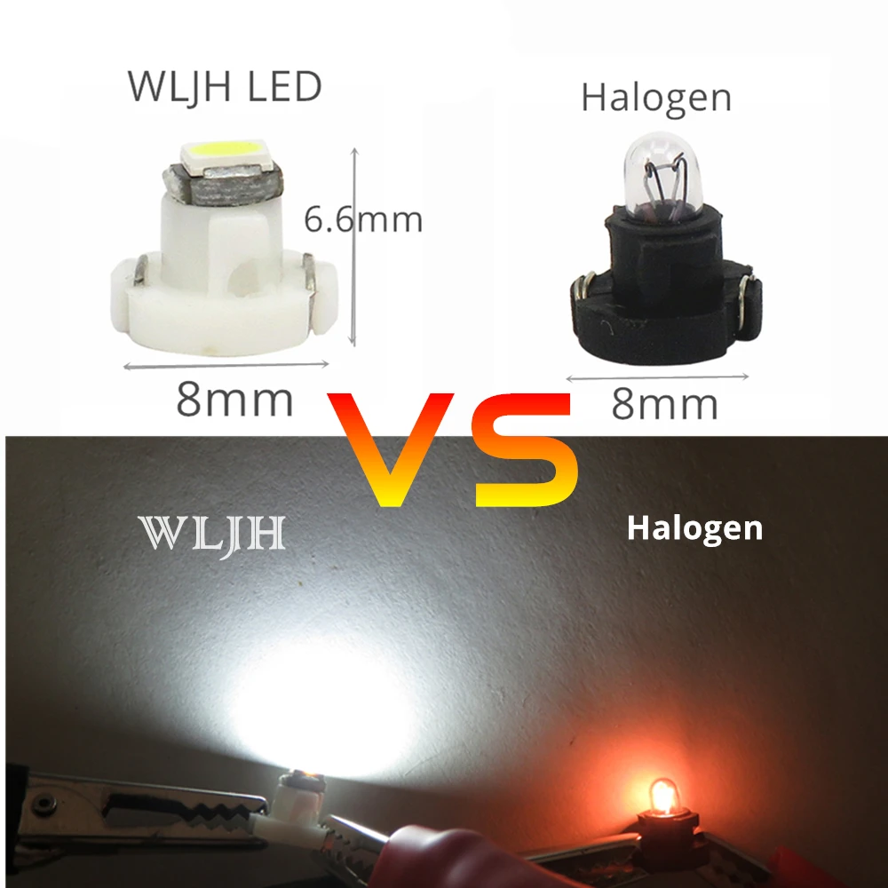 WLJH 10x Led T3 Neo Wedge 3030 SMD A/C Climate Controls Lights Lamps Bulbs for Honda Civic 2003 2004 2006 2007 2008 2009 2010