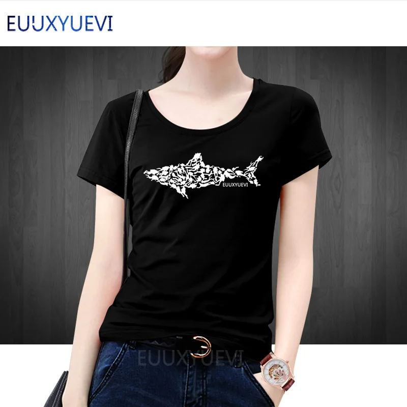 

Women T-shirt Tee T Shirt Short Sleeve Cotton Divinger Dive Funny Birthday Gift Present for Him Girl Shark Scuba Diver Adult