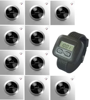 

Free shipping! Restaurant table buzzer, portable watch receiver, three keys button, waiter calling system,bell wireless service