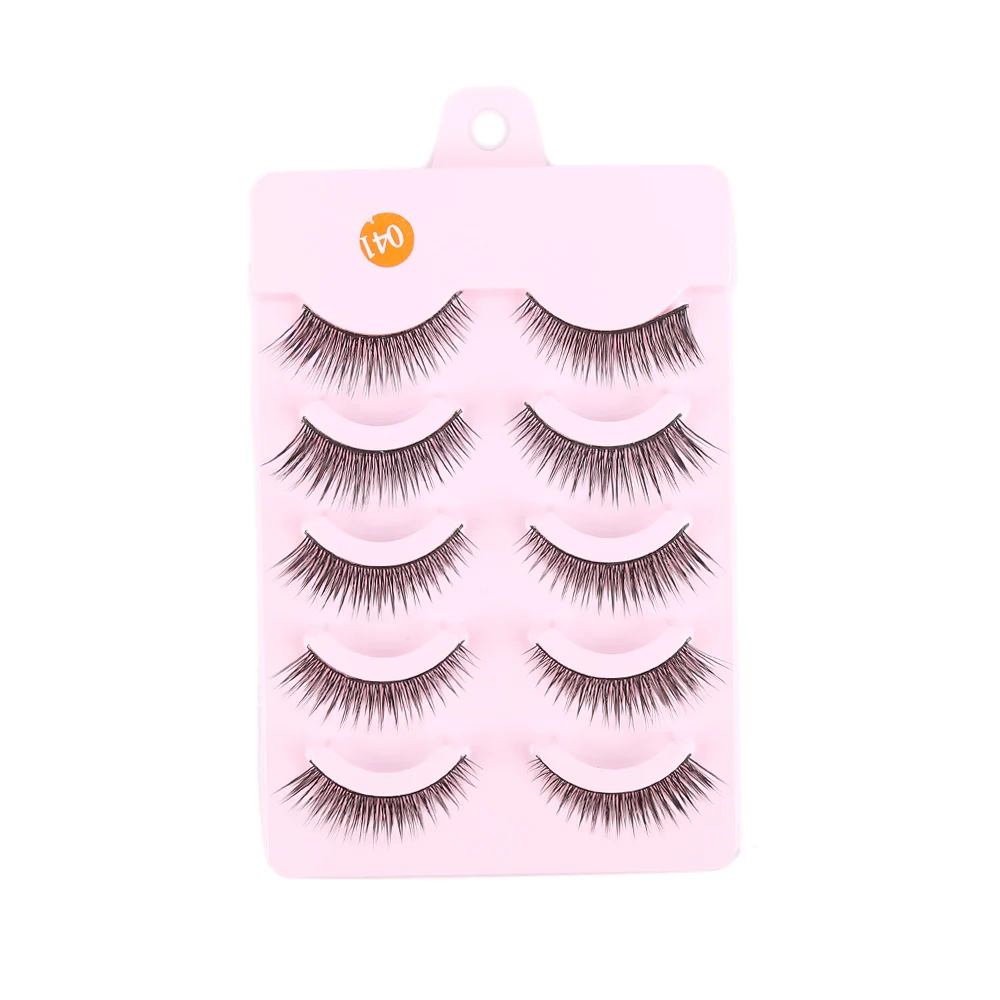 

ELECOOL 10Pairs Long False EyeLashes Handmade Eye lashes Fiber Eyelash Extension Tools Makeup Tips Eye Lashes Cross Makeup Tool