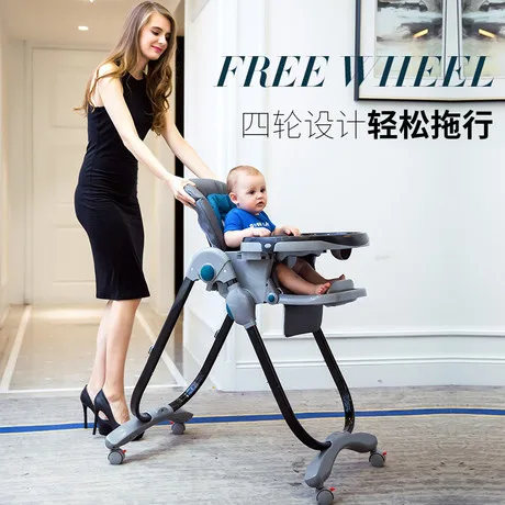 Highchairs sillas para bebe high chair baby portable baby high chair portable seat trona portatil bebe folding four wheel