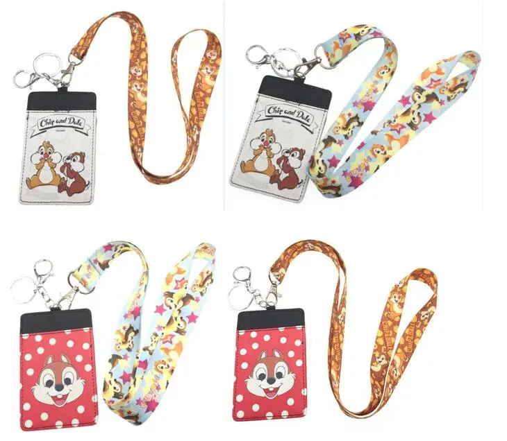 

New 1 pcs anime squirrel pvc Lanyard Key Chains Card Holders Bank Card Neck Strap Card Bus ID Holders