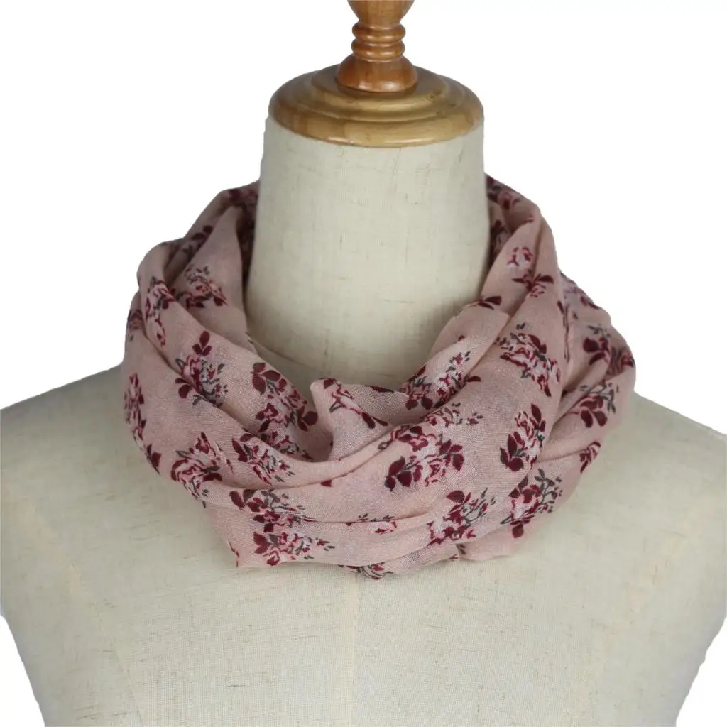 

infinity Scarf for women Floral Loop ring scarves Neckerchief Echarpe Foulard Femme autumn winter