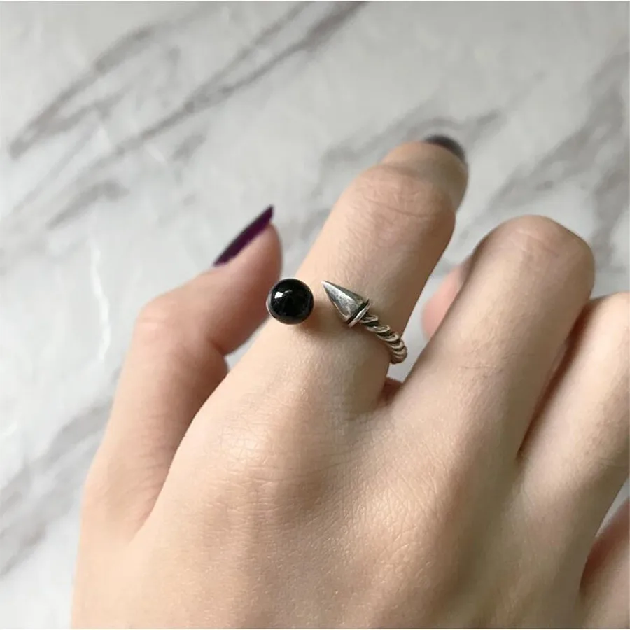 

YIKUF88 925 sterling silver wedding ring jewelry luxury bTwist antiq vitag opening rings for women fine jewelry