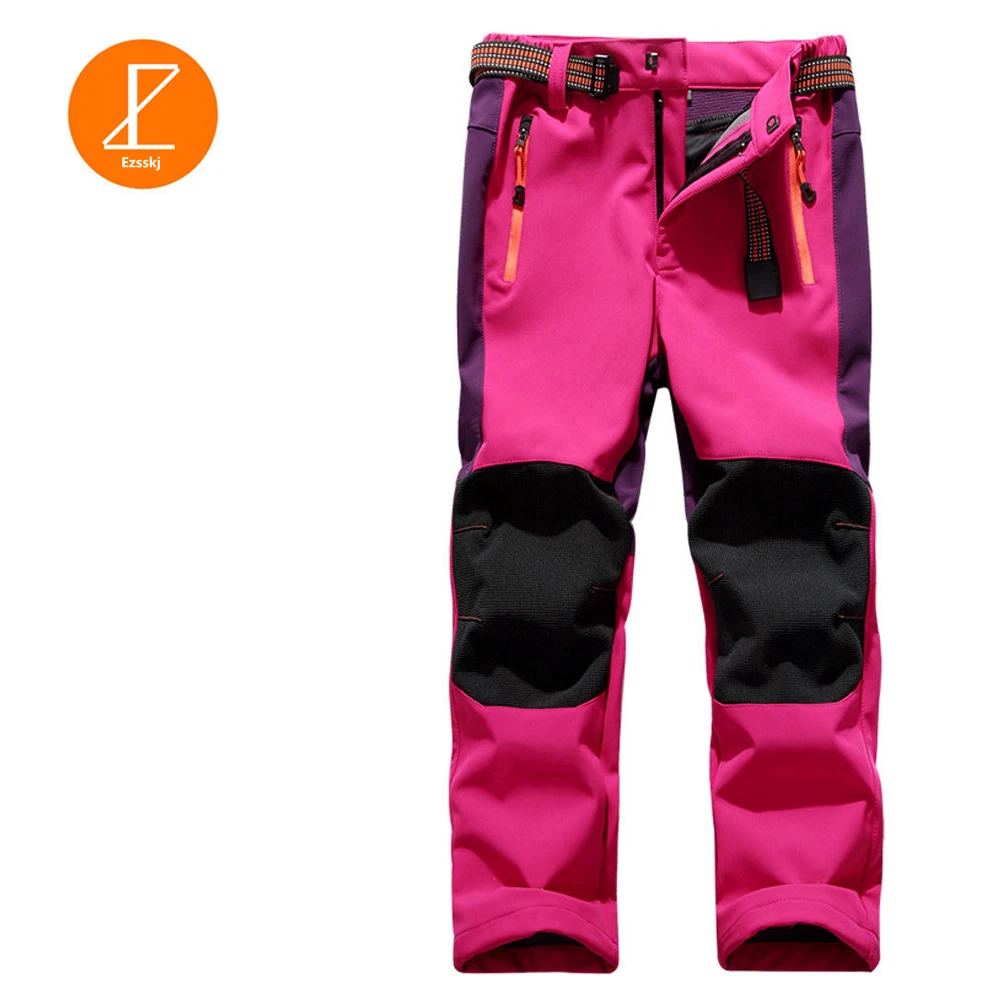 Ezsskj Outdoor Winter Fleece Warm Snowboard Snow Pants Kids Girls