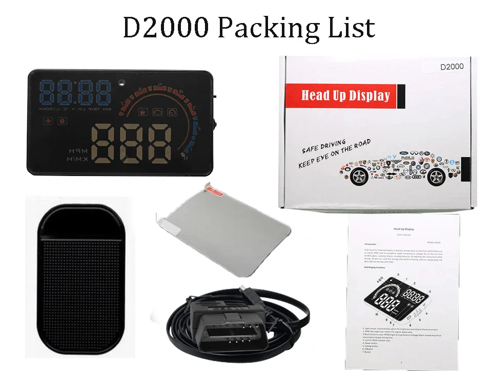 OBD2 HUD Автомобильный дисплей 5 'A8 светодиодный лобовое стекло проектор OBD сканер