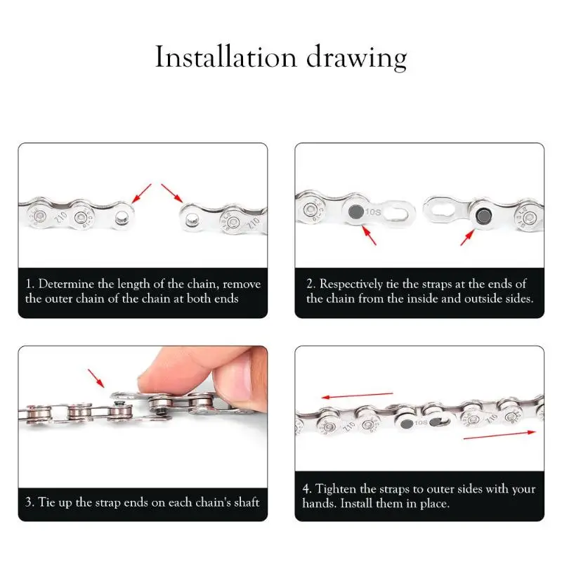 Cheap Anti-rust Silver Electroplated 116 Links 6-7-8/9/10 Speed Freewheel Shifting Chain MTB Mountain Road Bike Bicycle Parts 7