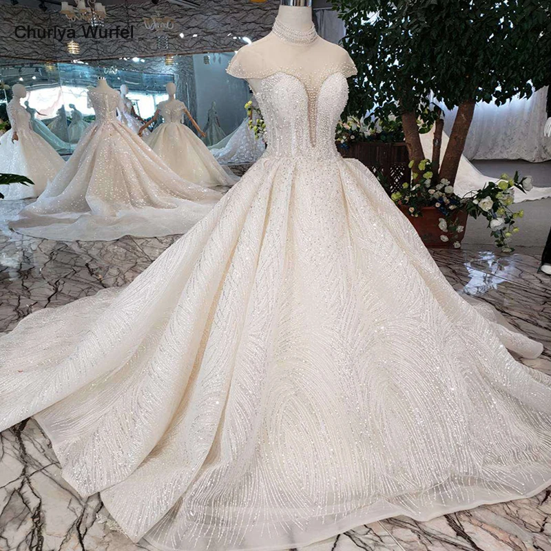 

HTL254 Backless Wedding Dress with cap sleeves high-neck handmade beading bridal dress wedding gown with train 3.28 promotion