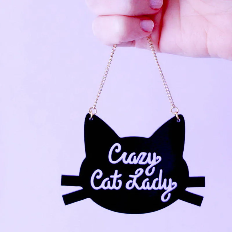 ANL023 8 см массивный Панк Хип Хоп Большой акриловый черный Crazy Cat женский кулон
