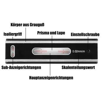 

150mm High Precisio Spirit Level Magnetic With Insulating Grip Engineers Machine Leveler Tool Horizontal Bearing Ruler Lever