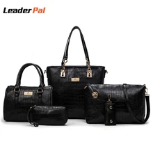 3 Unids/set Estilo Cocodrilo cuero Compuesto Bolsa de Hombro Bolso de Las Mujeres Crossbody Del Bolso Del Bolso + Messenger Bags + Bolso + Wallet 601838