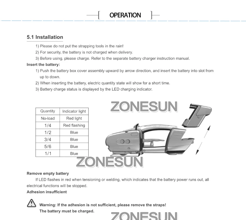 ZONESUN Батарея обвязочные инструменты ручной ПП ПЭТ обвязочная машина пластмассовый пояс упаковка для аккумуляторов ремень width13-16mm JD16