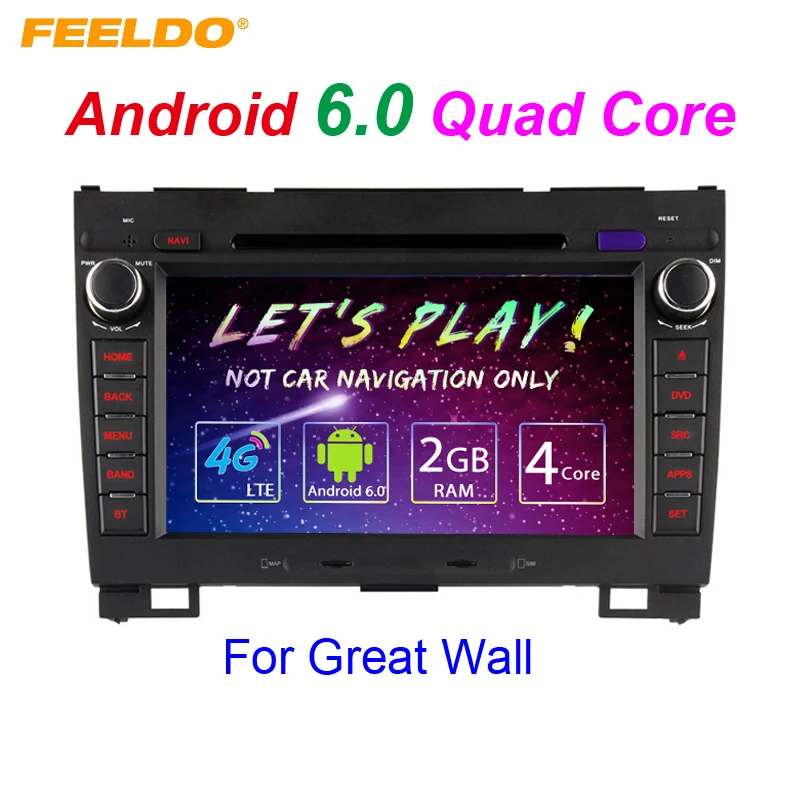 

FEELDO 8" Android 6.0 (64bit) DDR3 2G/16G/4G LTE Quad Core Car DVD GPS Radio Head Unit For Great Wall Hover H3/H5(2010~2013)