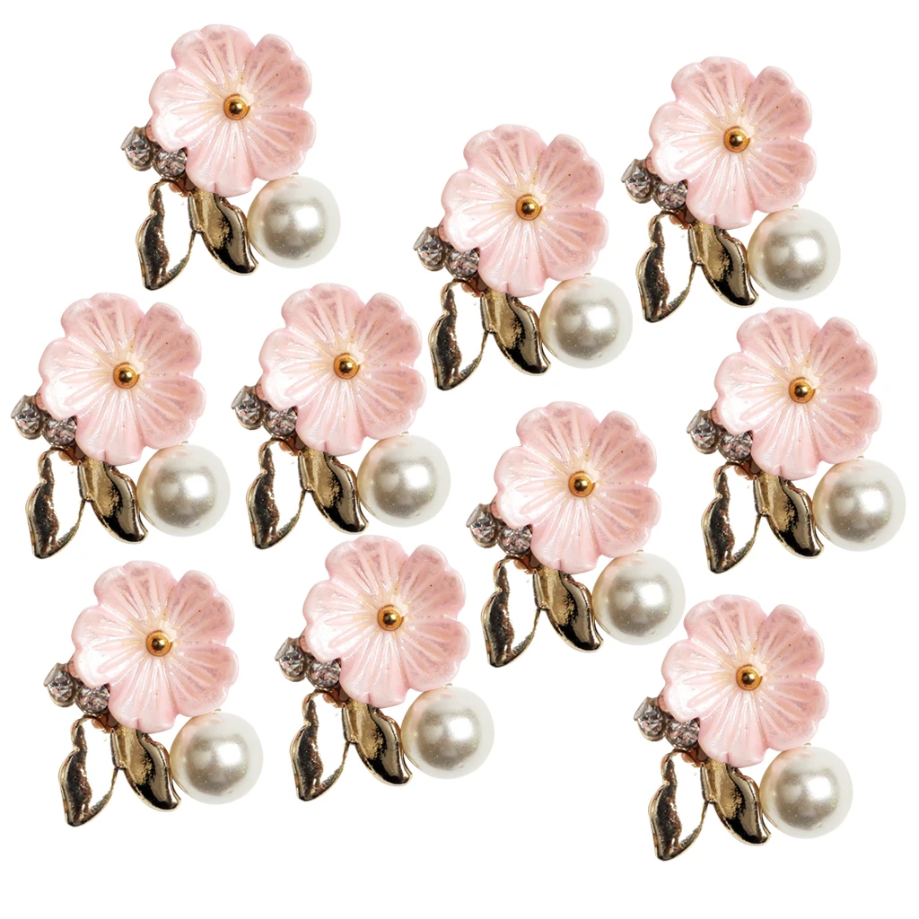 20pcs Mix Gold Base Metal Butterfly Rhinestone Pearl Buttons Flatback Hair Embellishment Button Hairbow Center Decoration Craft