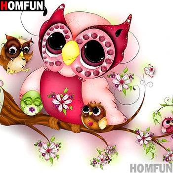 

HOMFUN Full Square/Round Drill 5D DIY Diamond Painting "Cartoon owl" 3D Embroidery Cross Stitch 5D Decor Gift A13176
