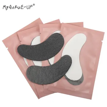50 짝/몫 검은 패치 젤 아이 패드 속눈썹 종이 패치 속눈썹 확장 아이 팁 스티커 랩 메이크업 도구