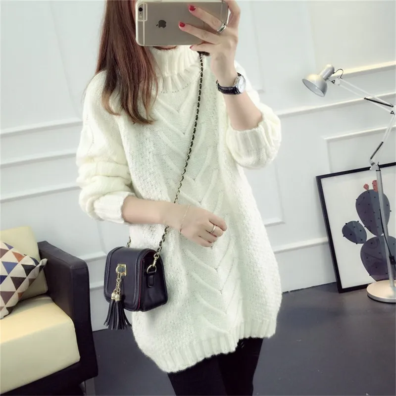 2017 Winter fashion Handmade Crochet hook Sweater Women winter Thick coarse linesThick and warm High,