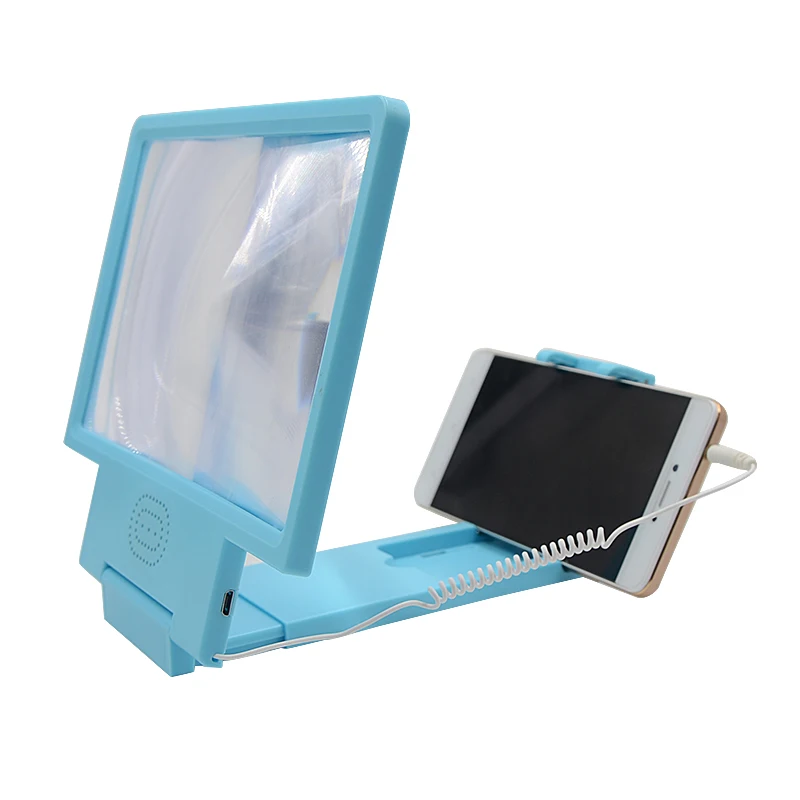 

Stereoscopic Amplifying 12 Inch Wood Bracket Phone Video Screen Magnifier Amplifier Holder With Acoustics For Bed Desktop Table