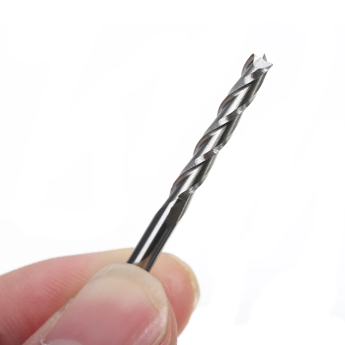 1pc 1/8" Straight Shank End Mill Silver 3 Flute CNC Milling Cutter Router Spiral Engraving Drill Bit