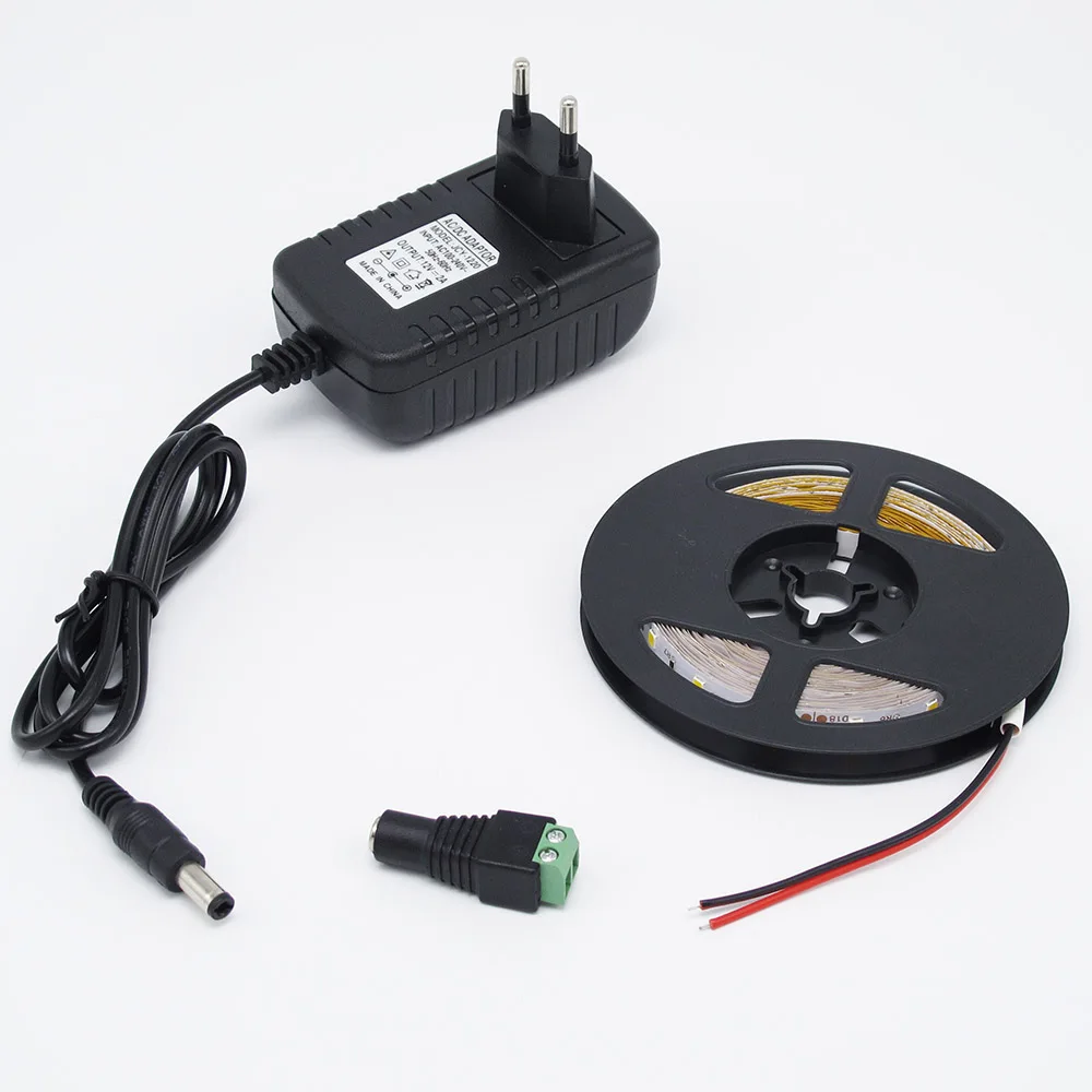 

Non Waterproof LED Strip Kit 5M 60Leds/m 3528 SMD Flexible Light LED Tape 300 LEDs Party Decoration Lamps DC12V 2A Power Adapter
