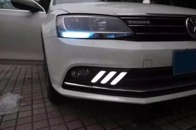 EOsuns светодиодный DRL Противотуманные Фары Светильник для volkswagen sagitar jetta 2016 синий