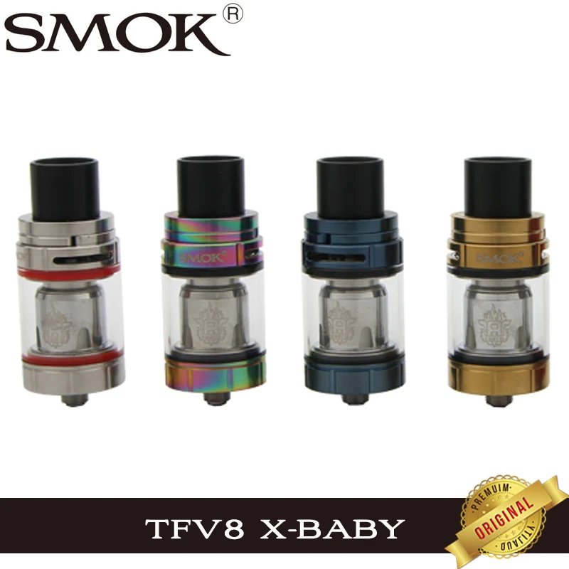 

Original Smok TFV8 X-Baby 4ml Top Airflow Tank Electronic Cigarette Atomizer with TFV8 X Baby Q2 M2 Coil Fit Stick X8 Battery