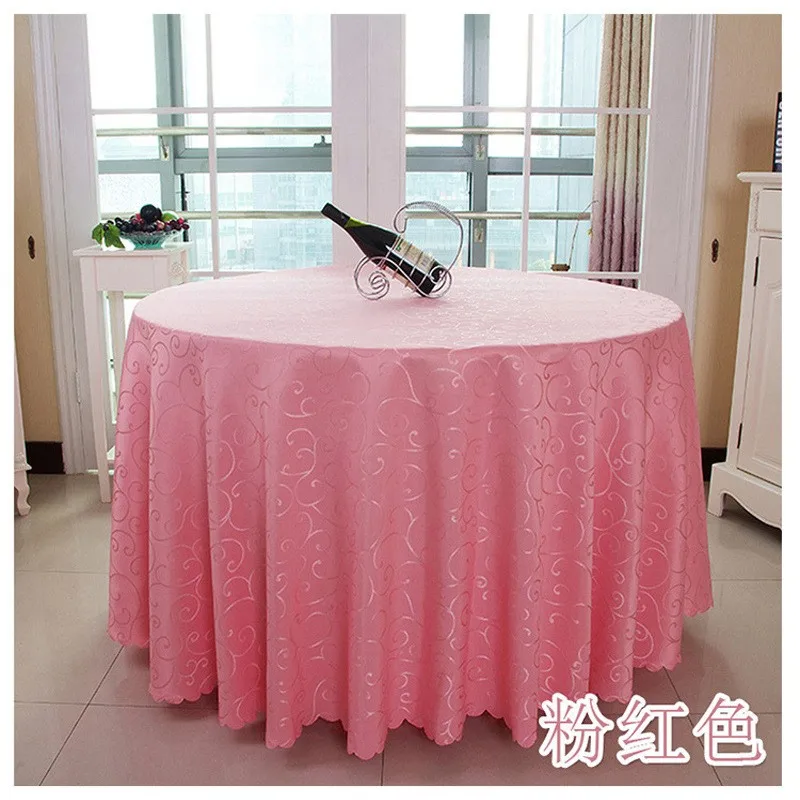 Solid Striped hHigh-end Polyester Round Table Cover Dining Table Cloth Tablecloth Conference Hook Flower Hotel Office Wedding
