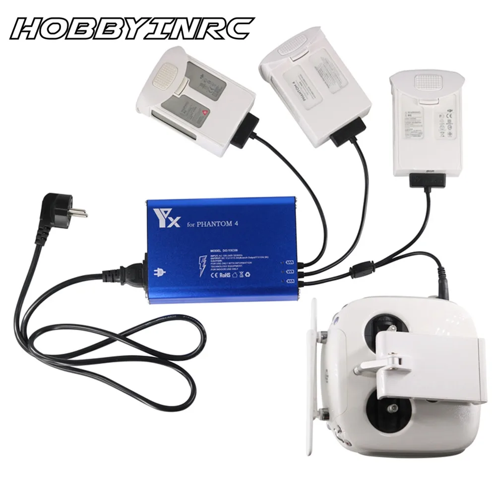 

HOBBYINRC Mini 4 in 1 Multi Intelligent Parallel Charger Battery Transmitter Charger For DJI Phantom RC Drone Accessories