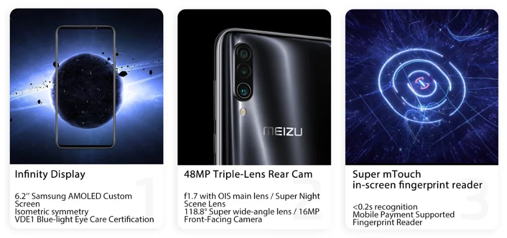 Original Meizu 16XS 16 XS 6GB 64GB Snapdragon 675 SmartPhone 6.2 48MP Triple Cam 16MP AI Front Cam 4000mAh mCharg (8)