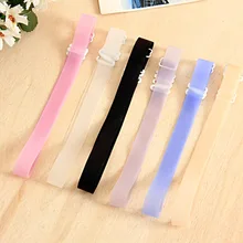 1 пара бретелей для бюстгальтера, женские нескользящие невидимые бретельки, одноцветные интимные аксессуары, регулируемые прозрачные бретельки для бюстгальтера