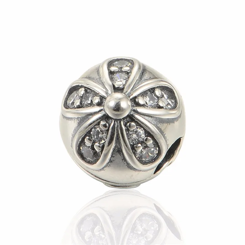 

Silver 925 Daisy Flower Clip Fashion Charms Fit European Silver Charms Bracelets & Necklace For Women DIY Jewelry Making Gifts