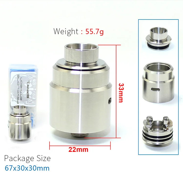 SXK entheon rda new hadaly v3 with bf pin 316 stainless steel 22mm diameter vaporizer atomizer SXK entheon rda new hadaly v3 with bf pin 316 stainless steel 22mm diameter vaporizer atomizer