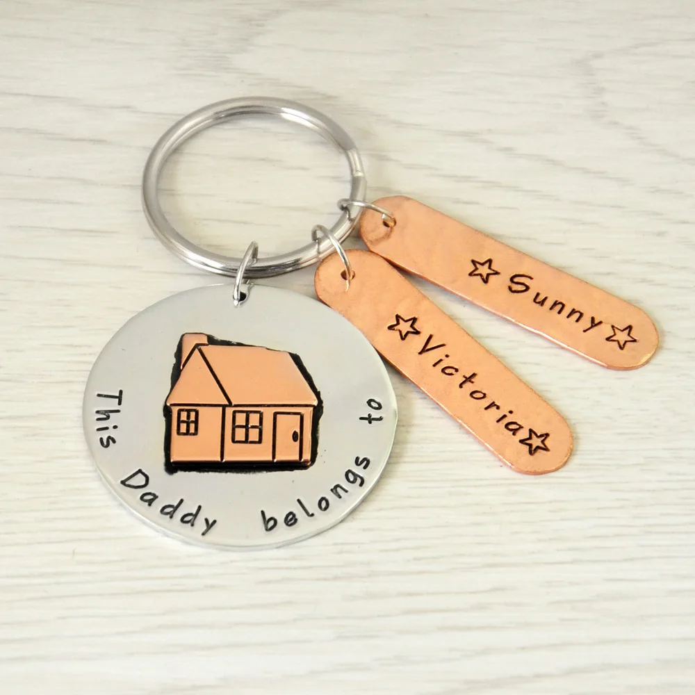 

Daddy Personalised Keyring, Custom Names Key Chains, Personalized Daddy Key Chain, Personalized Keychain, Father's Gift