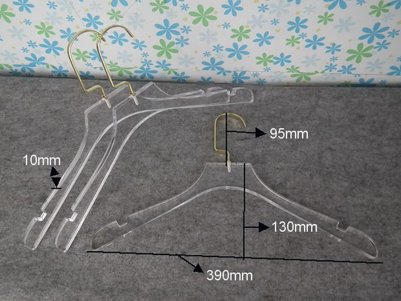 

transparent hangers factory direct sale PMMA Acrylic woman clothing display hangers with groove