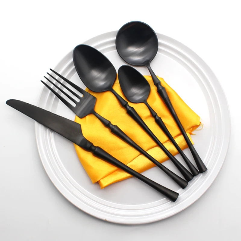 

2017 New Black Cutlery Set Dinnerware Set Matt Finished Tableware 304 Stainless Steel Dinner Knife & Fork Kitchen Accessoy