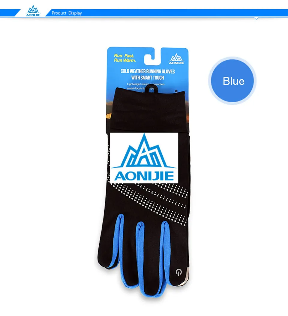 AONIJIE M50 Full Finger Screen Gloves Outdoor Sports Gloves Men Women Warm Windproof Running Cycling Hiking Climbing Ski 2 Sizes