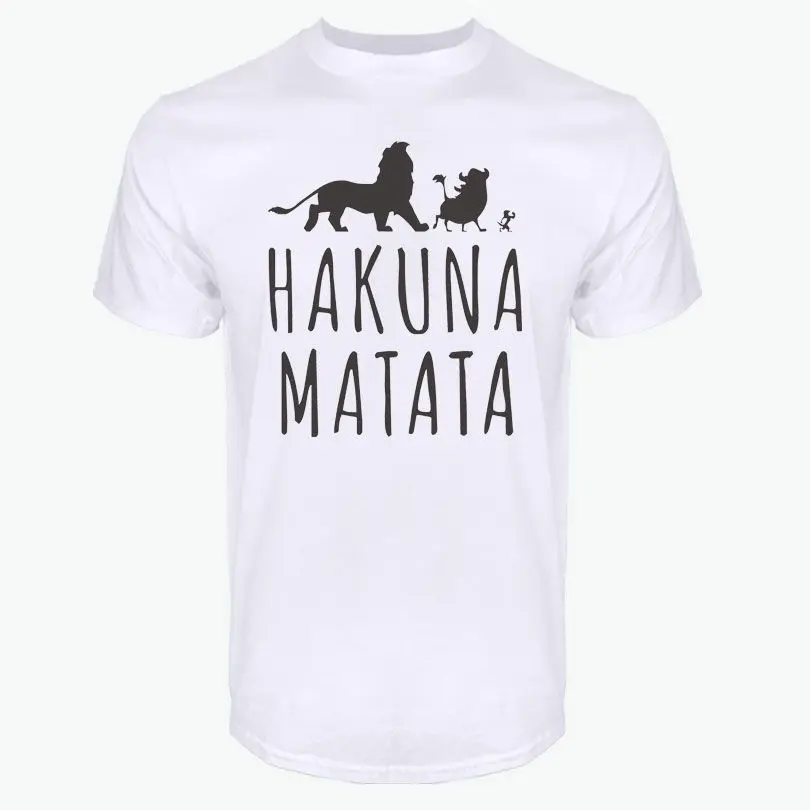 Летние хлопковые футболки HAKUNA MATATA мужские футболки большого размера с коротким рукавом Slim Fit Модные Топы И Футболки мужская одежда