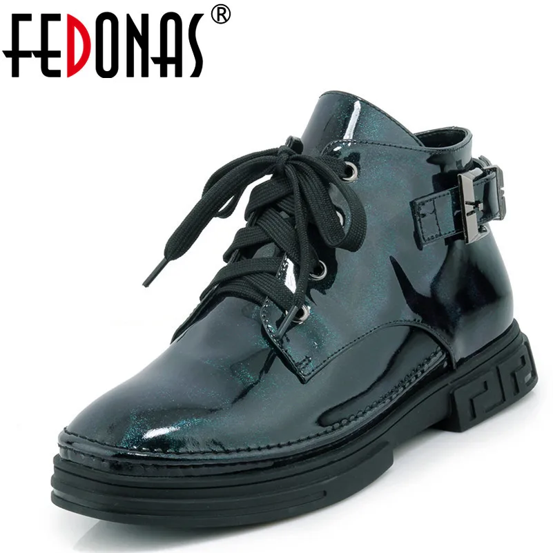 

FEDONAS Fashion Women Basic Pumps Genuine Leather Spring Autumn Square Heels Shoes Woman Round Toe Casual Shoes Ladies Pumps