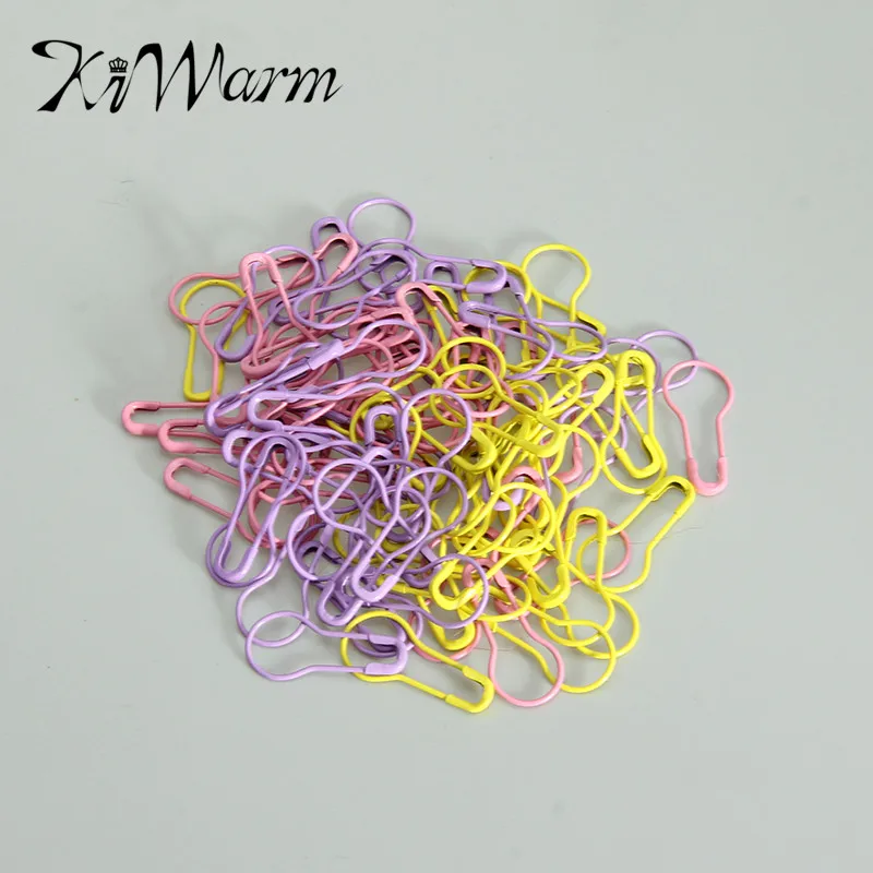 

KiWarm Useful 100pcs Mixed Colors Copper Knitting Crochet Locking Stitch Markers Latch Knitting Tools Needle Clip Crafts