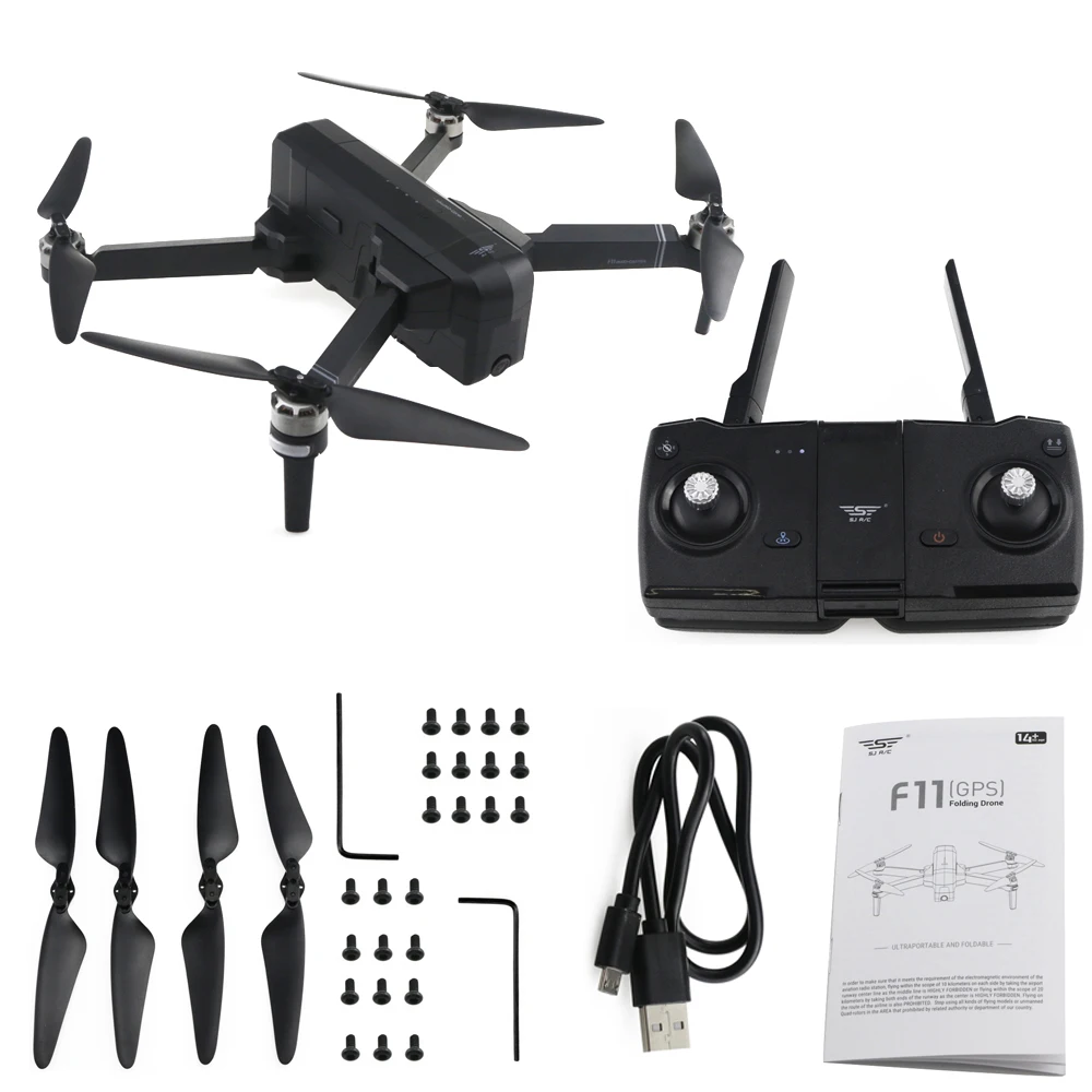 SJRC F11 Дрон на ру с GPS Камера HD1080P Wi Fi FPV Quadcopter селфи складной безщеточный