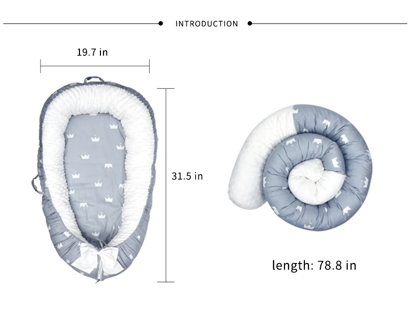 Корона для маленьких гнездо кровать переносная люлька путешествия кровать для малышей хлопок Колыбель для новорожденных Детская кроватка