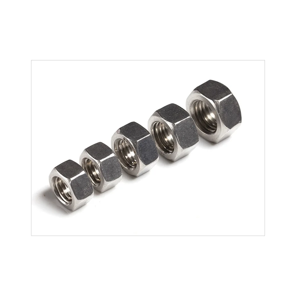 100pcs/lot Metric thread DIN934 M2 M2.5 M3 M4 M5 304 Stainless Steel Hex Nuts Hexagon