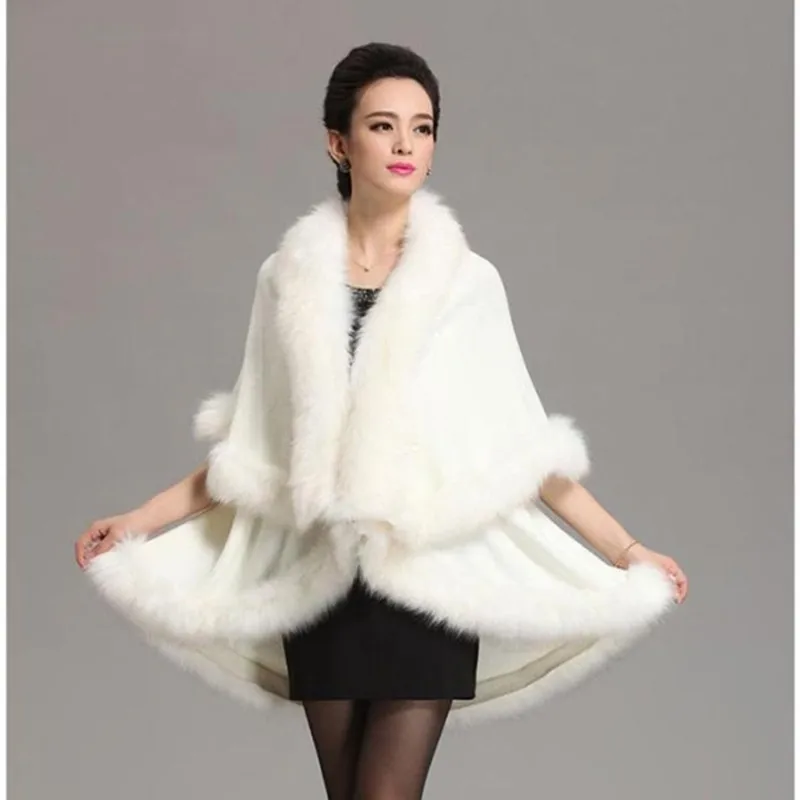 White Faux Fur Wrap Coprispalle Pelliccia Faux Fur Shrug Bridal Shawl ...