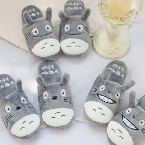 

1Pair/set super cute lovely funny expressions Totoro plush household slipper couple slippers love birthday gift