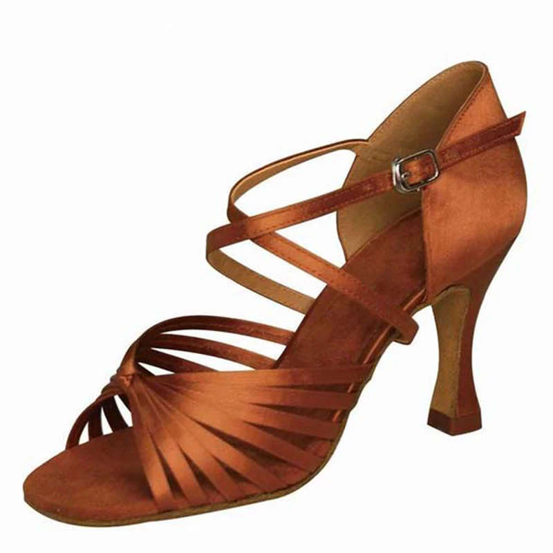 Цвет хаки, коричневый, черный, серебристый, коричневый; размеры США 4-12; Zapatos De Baile; высота каблука 8 см; профессиональная обувь для латинских танцев, сальсы; женская обувь; NL061 - Цвет: tan