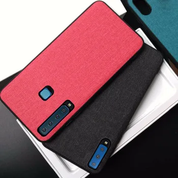 

30pcs/lot For Samsung Galaxy A7 2018 A750 Canvas Vintage Denim Cloth Leather Skin Hard Case For Galaxy A9 2018 A9S A9 Star Pro