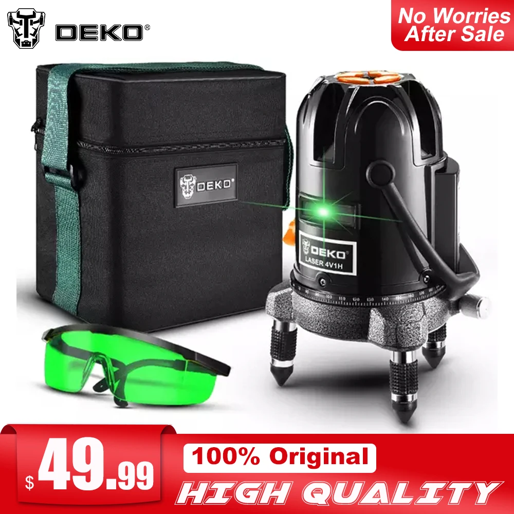 

DEKO LL5 Series Self-leveling 5 Line 6 Points Horizontal&Vertical Green Laser Level 360 Degree Accurate Intelligent Adjustment