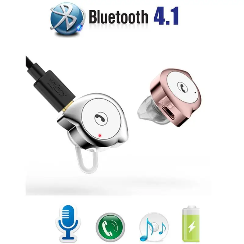 

Bluetooth 4.1 Mini Earphones Wireless In Ear Headset Handsfree For Smart Phone Professional Earphones Headphones Gift