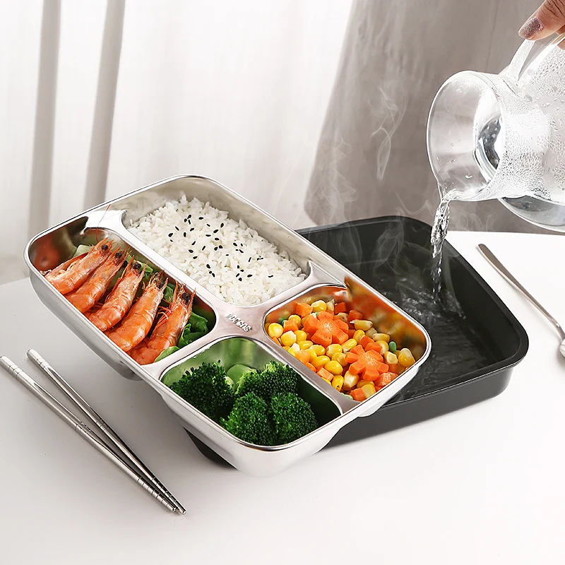 Oneisall Bento Ланч бокс кухонный пищевой контейнер из нержавеющей стали пластик 1200 мл