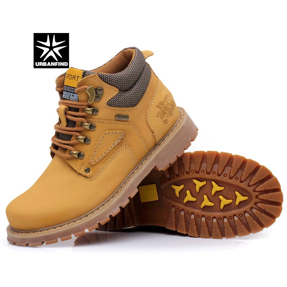 Urbanfind Brown Brown Cheville Brun jaune En Nubuck Yellow Homme 44 Semelle Durable Caoutchouc Chaussures Cuir up Gold Dentelle Ue Hommes 38 light Bottes dark g1gqFr